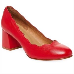 $185 French Sole New York Red Pumps Never Worn 7.5